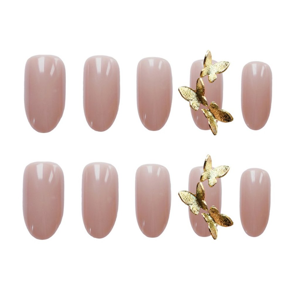 Butterfly Charm Press-on Nail Nude - Picture 4 of 10